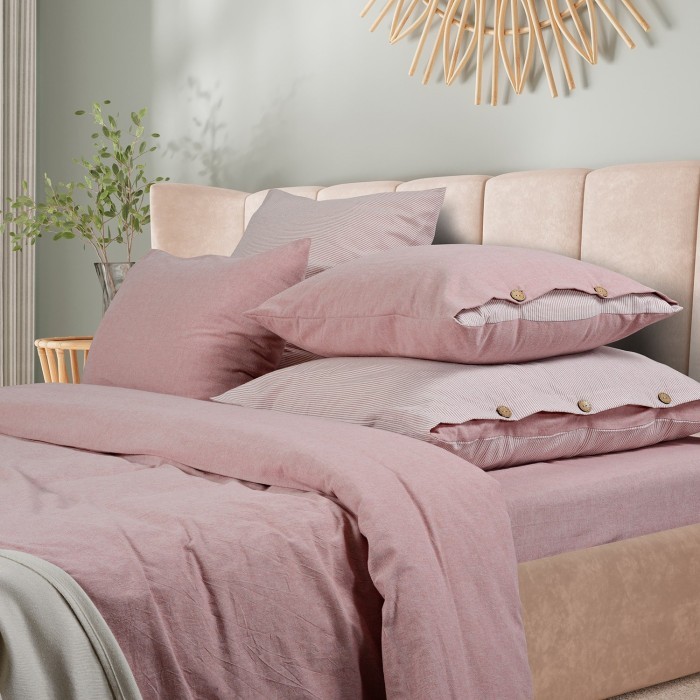 Постельное бельё Sharmes  "Rustic melange" 1,5 спальный (розовый)