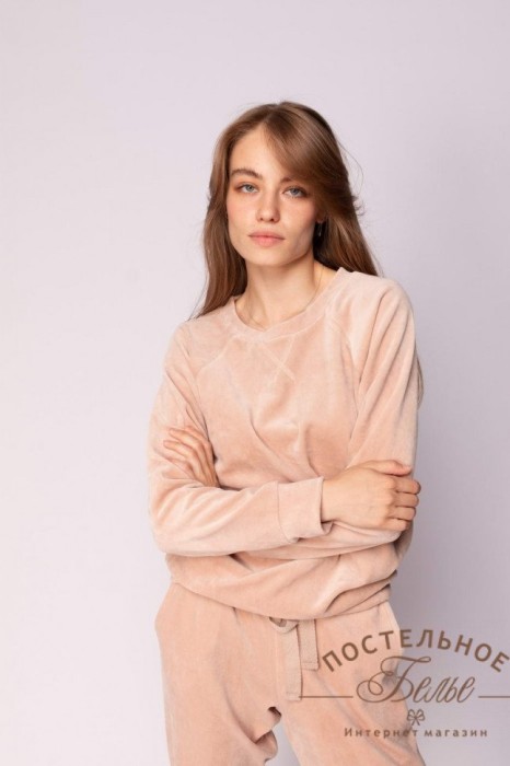 Лорен женский костюм велюровый чайная роза XL