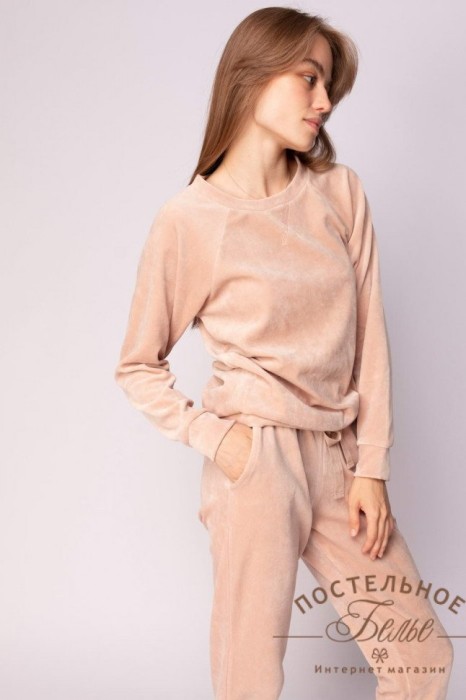 Лорен женский костюм велюровый чайная роза XL