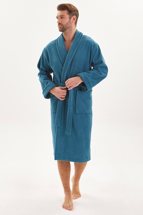 Махровый халат унисекс Heaven (E 363) Морская волна