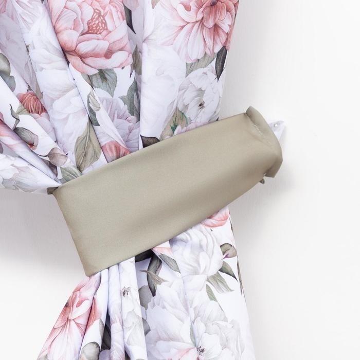 Комплект штор д/кухни с подхватами Этель "Пионы" 145х180см-2 шт., 100% п/э