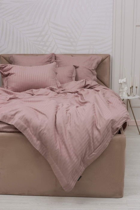 Моне (чайная роза) страйп сатин Евро 4н