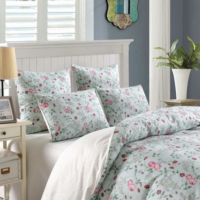 Олли (голубая) Комплект постельного белья Сатин 2х