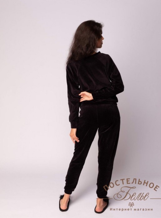 Лорен женский костюм велюровый черный M