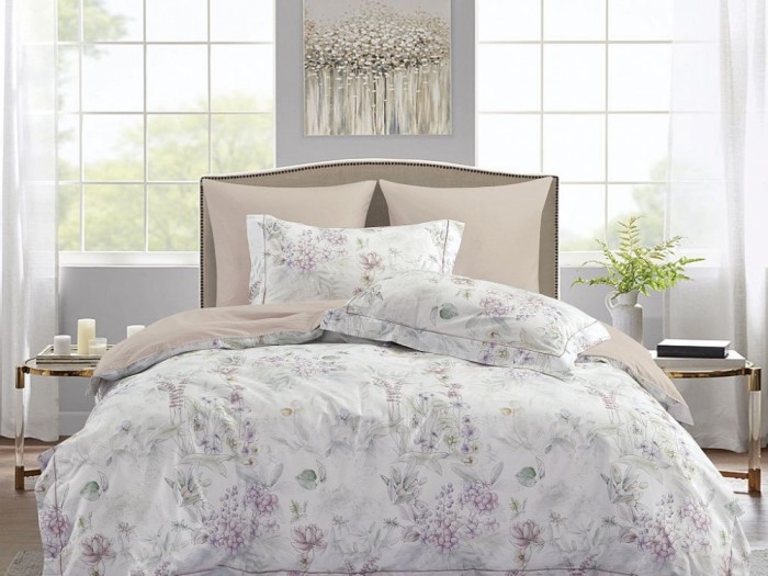 Комплект постельного белья 1,5-спальный, сатин с лазерной печатью 2349-4S 