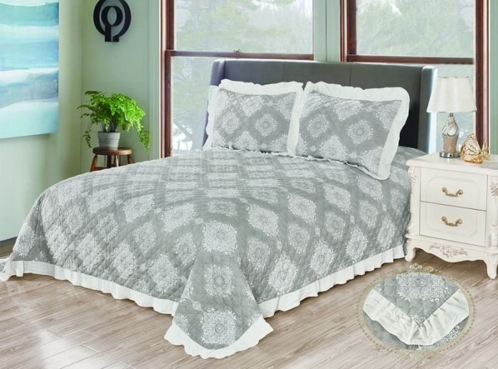 Покрывало Казанова Покрывало 2х Кертис (серый) 240х260 SR56-181-2.4