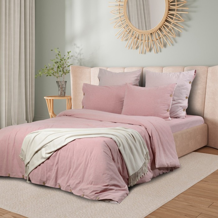 Постельное бельё Sharmes  "Rustic melange" евро (розовый)