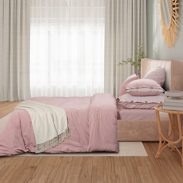 Постельное бельё Sharmes  "Rustic melange" евро (розовый)