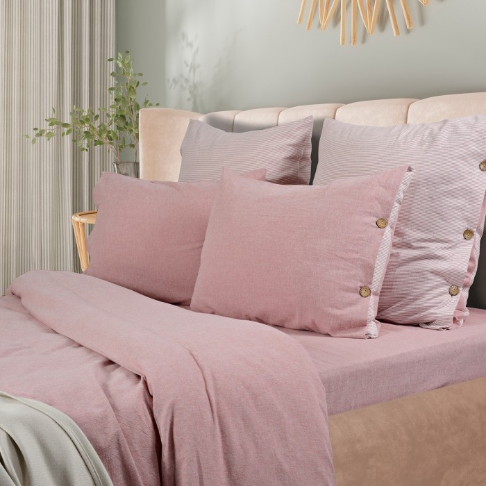 Постельное бельё Sharmes  "Rustic melange" евро (розовый)
