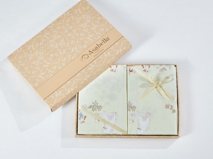 Постельное белье Asabella 1,5-спальный египетский хлопок Premium 2266-4S 