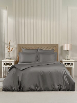 Постельное белье Arya из Oднотонного Сатина 2 Сп. 200x220 Vip Серый