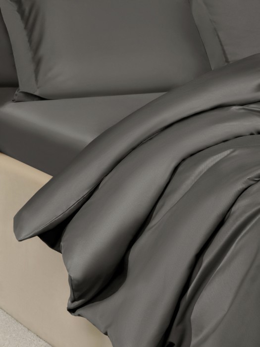 Постельное белье Arya из Oднотонного Сатина 2 Сп. 200x220 Vip Серый