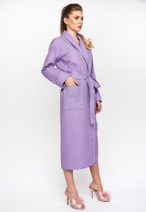 Вафельный халат NATUREL (E 721) Сиреневый