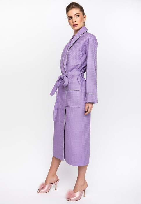 Вафельный халат NATUREL (E 721) Сиреневый