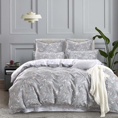 Холли серый Комплект постельного белья сатин Евро 4н