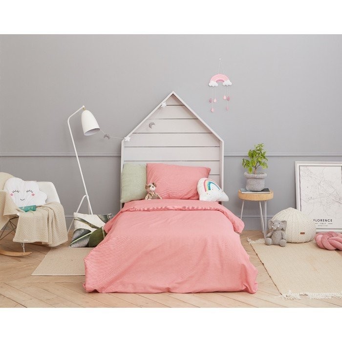 Детское постельное бельё Этель «Полосы» 1.5 сп, цвет красный, 143х215 см, 150х214 см, 50х70 см