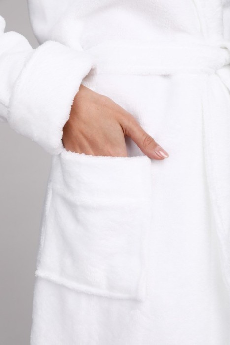 Бамбуковый махровый халат женский NATUREL (PM 908) белый