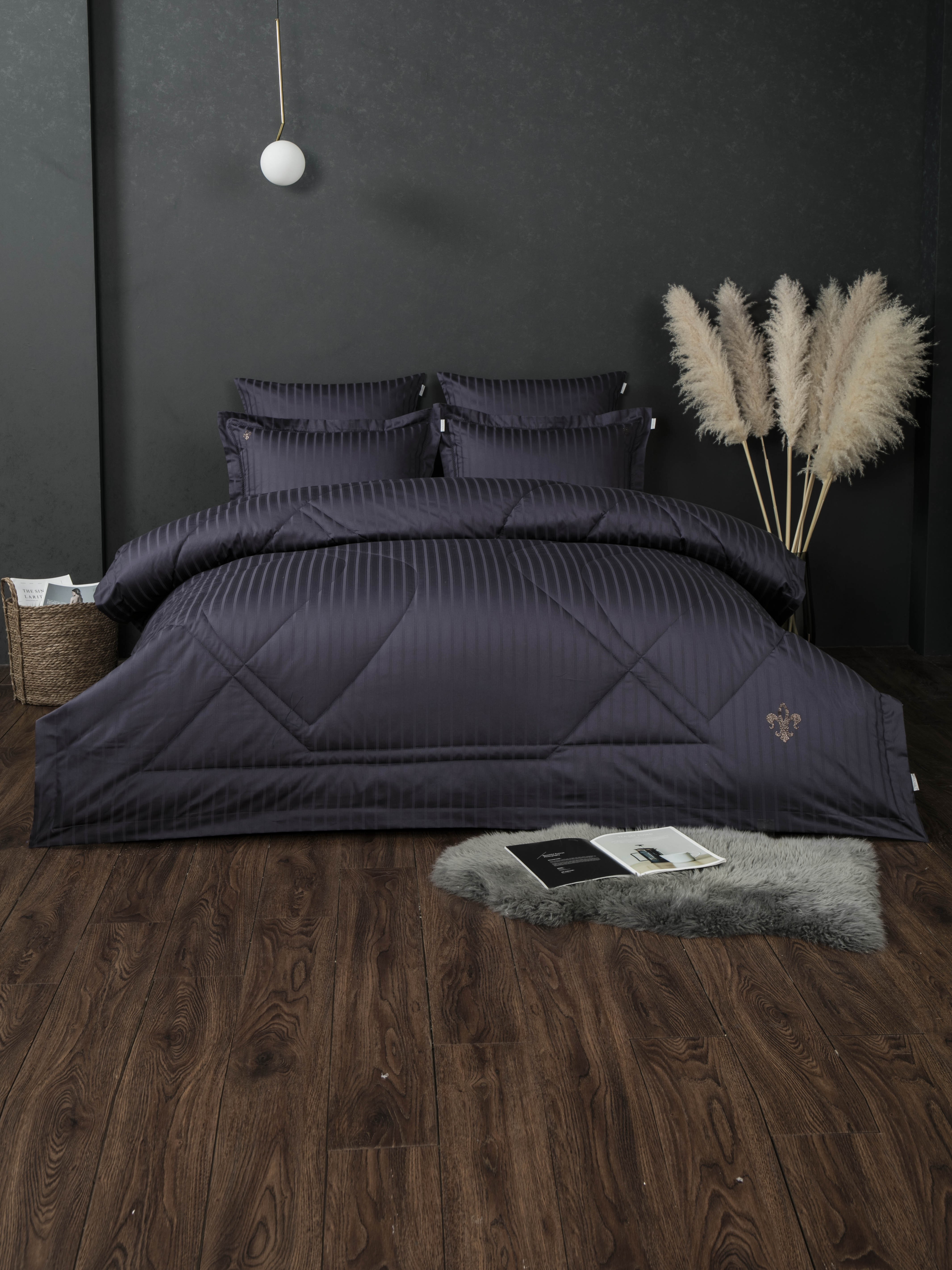 Комплекты для сна Stripe Royal (графит) Egypt Cotton Евро
