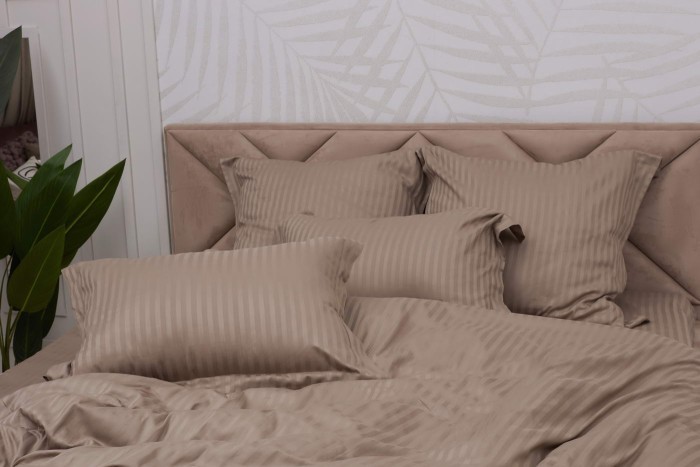 Моне (темно беж) страйп сатин 7Е