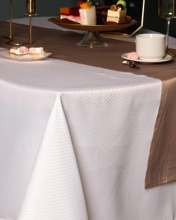 Ирида белая Скатерть круглая 160см