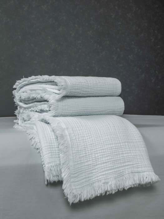 Комплекты для сна Stonewash Muslin (аквамарин жемчуг) комплект с покрывалом Евро