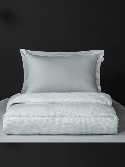 Комплекты для сна Stonewash Muslin (аквамарин жемчуг) комплект с покрывалом Евро