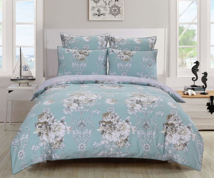 Тониа (изумруд) Комплект постельного белья сатин Евро 4н