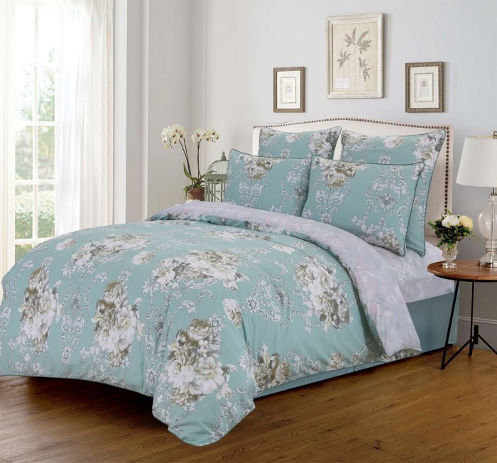 Тониа (изумруд) Комплект постельного белья сатин Евро 4н