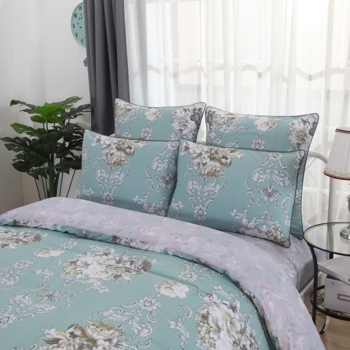 Тониа (изумруд) Комплект постельного белья сатин Евро 4н