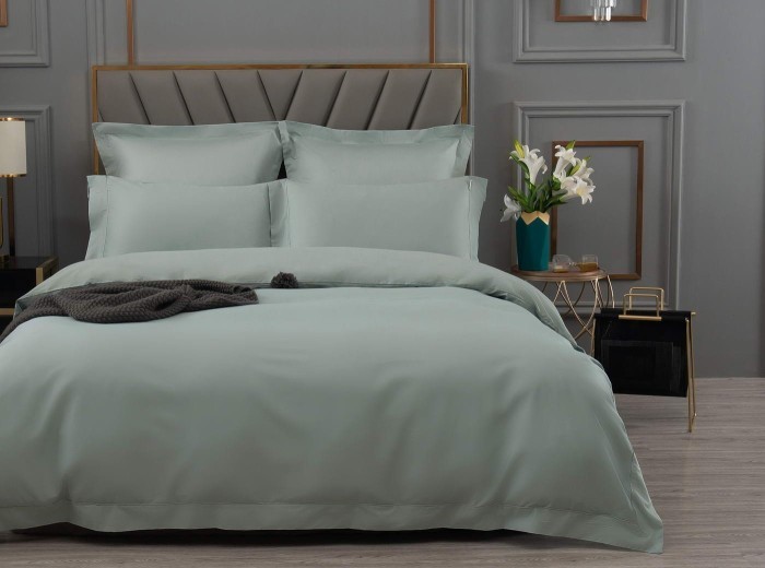 Дайкири серо-голубой 7Е Комплект постельного белья сатин