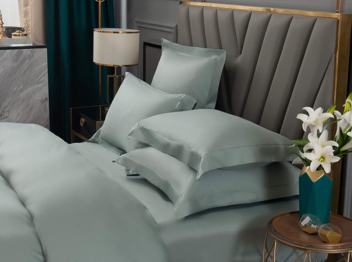 Дайкири серо-голубой 7Е Комплект постельного белья сатин