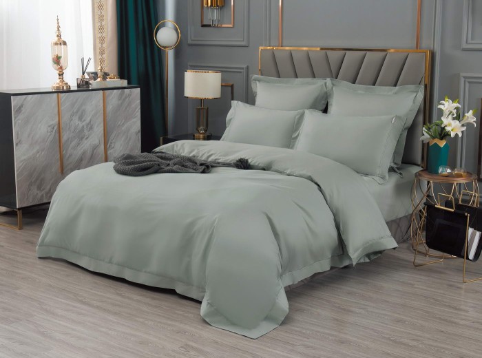 Дайкири серо-голубой 7Е Комплект постельного белья сатин