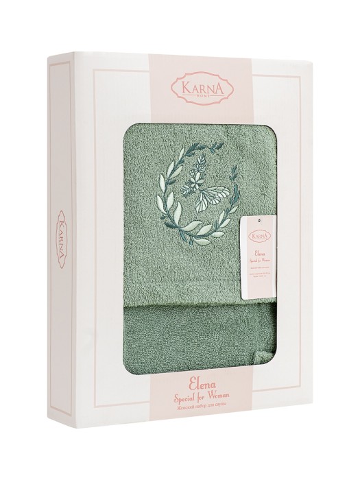 Набор для сауны "KARNA" ELENA женский махровый  Ментол