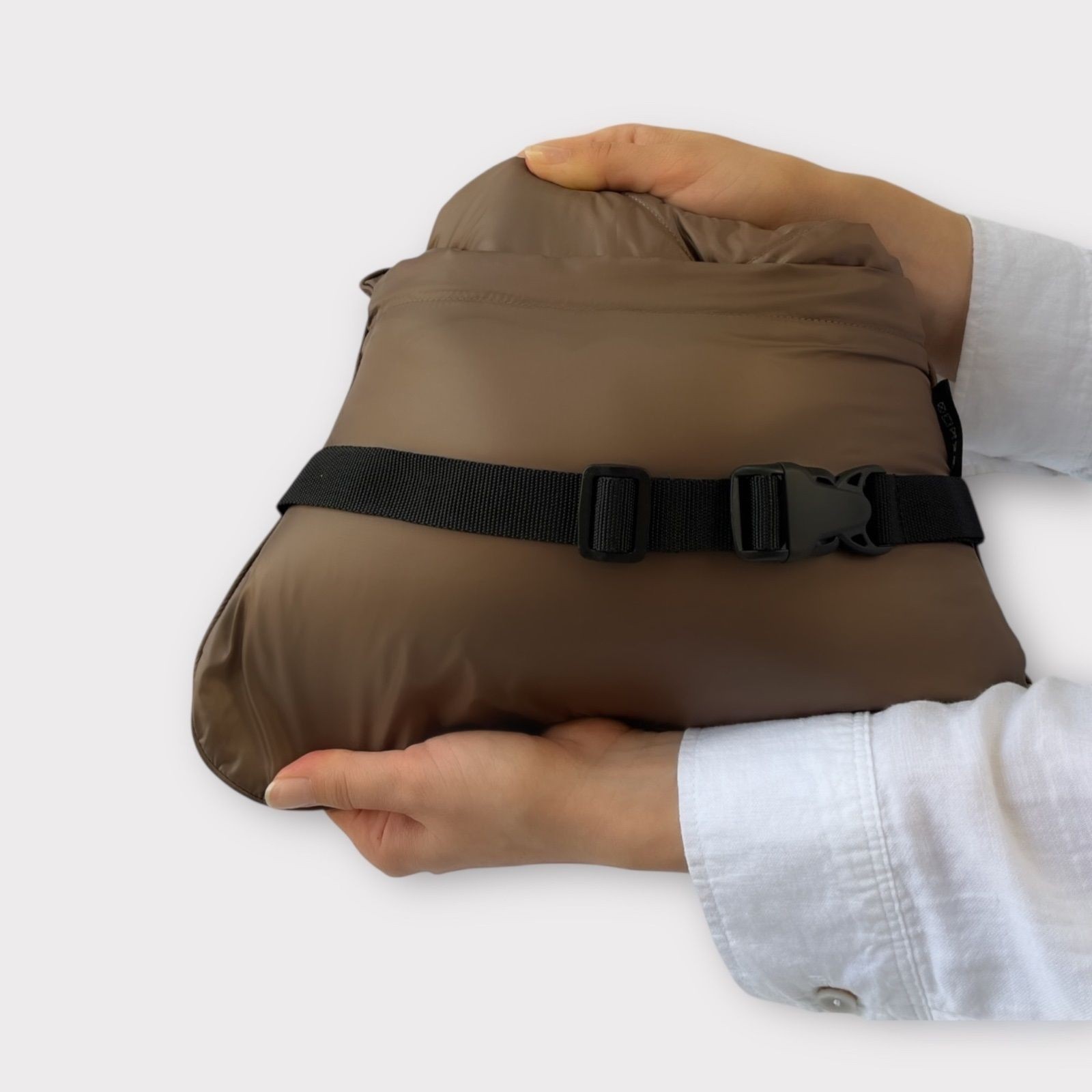 Дорожный плед-пончо пуховый Travel Cape Plaid Grass BEIGE 130х170