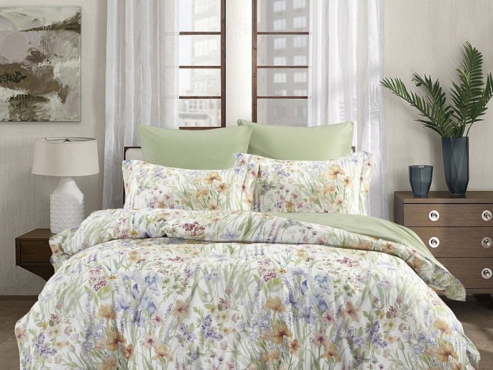 Комплект постельного белья Семейный, сатин с лазерной печатью 2351-7 