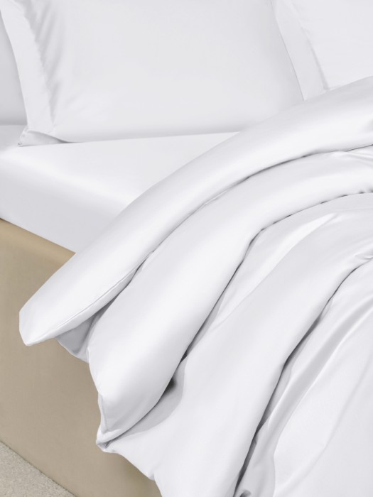 Постельное белье Arya из Oднотонного Сатина 2 Сп. 200x220 Vip Белый