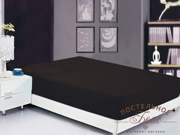 Простынь на резинке сатин однотонный PRC-R-45 160x200