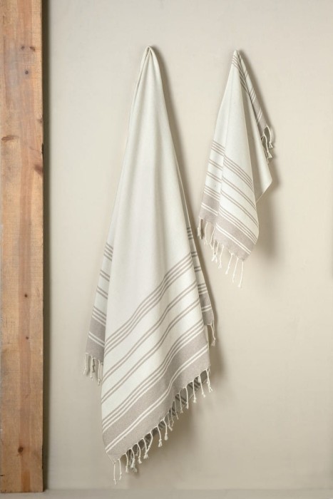 Набор полотенeц Arya с Бахромой 2 ед Diamond Бежевый