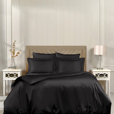 Постельное белье Arya из Oднотонного Сатина 2 Сп. 200x220 Vip Черный