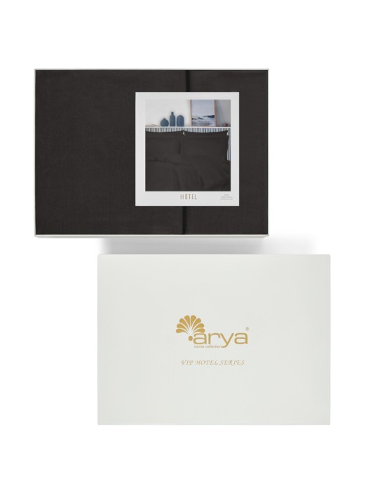 Постельное белье Arya из Oднотонного Сатина 2 Сп. 200x220 Vip Черный