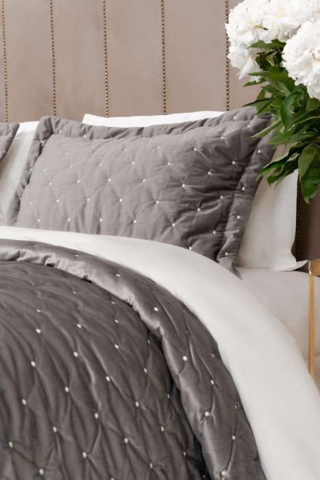 Покрывало Arya Бархат Ansel Серый