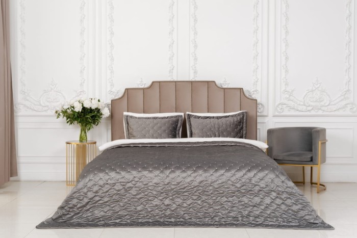 Покрывало Arya Бархат Ansel Серый