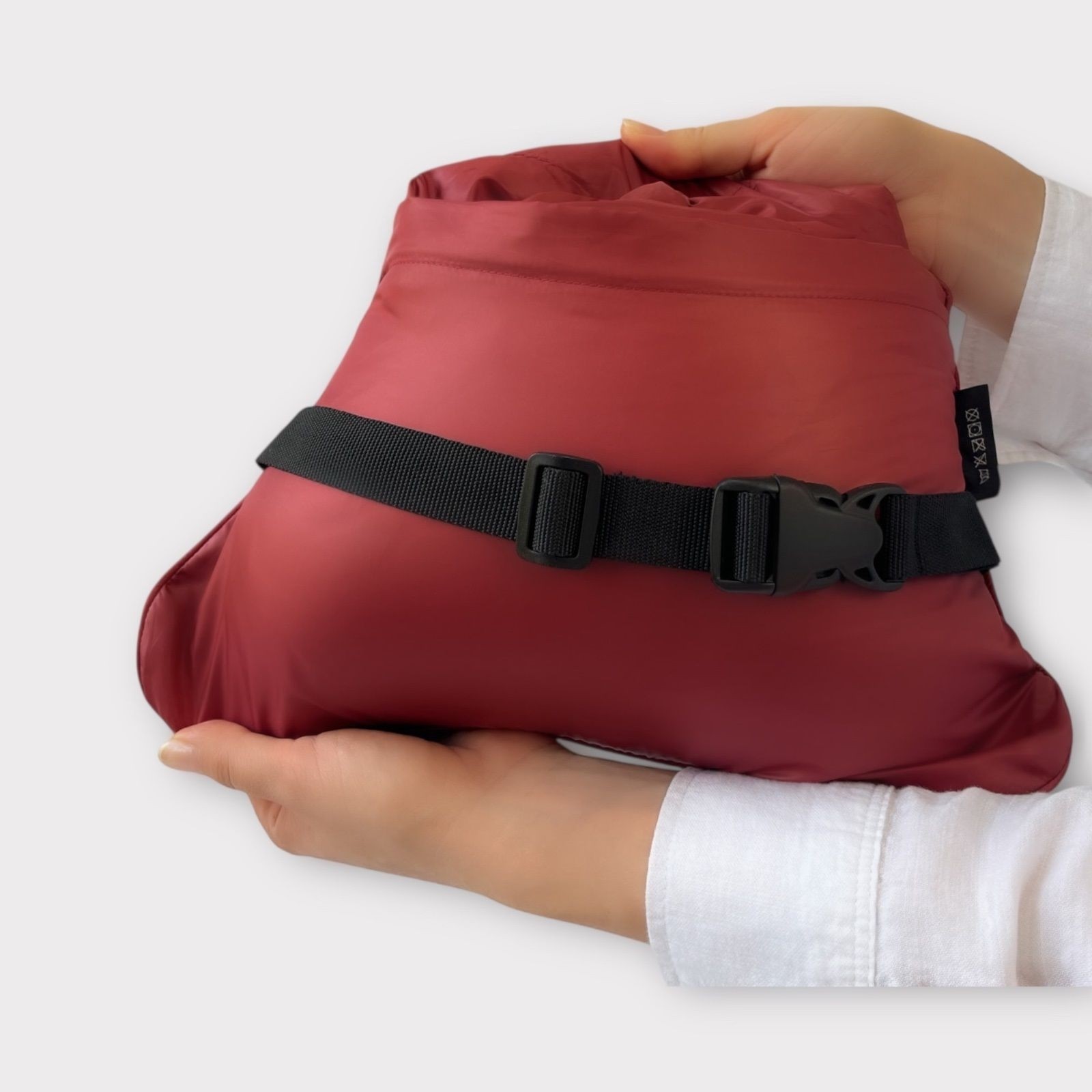 ​​​​​​​ Дорожный плед-пончо пуховый Travel Cape Plaid Grass MARSALA 130х170