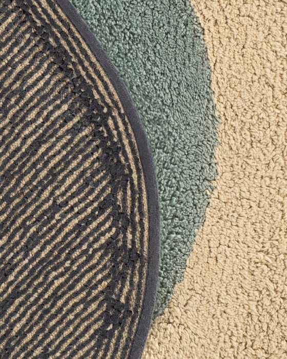 Коврик для ванной Arya Rick Экрю, Серый, Черный