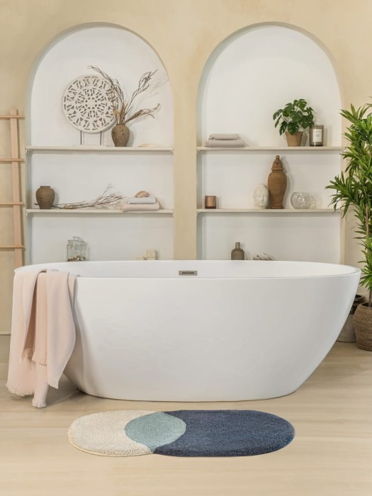 Коврик для ванной Arya Rick Экрю, Серый, Черный