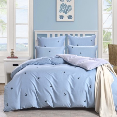 Чара (голубая) Комплект постельного белья сатин Евро 4н