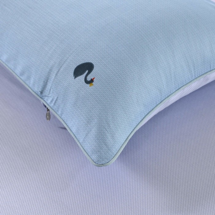 Чара (голубая) Комплект постельного белья сатин Евро 4н