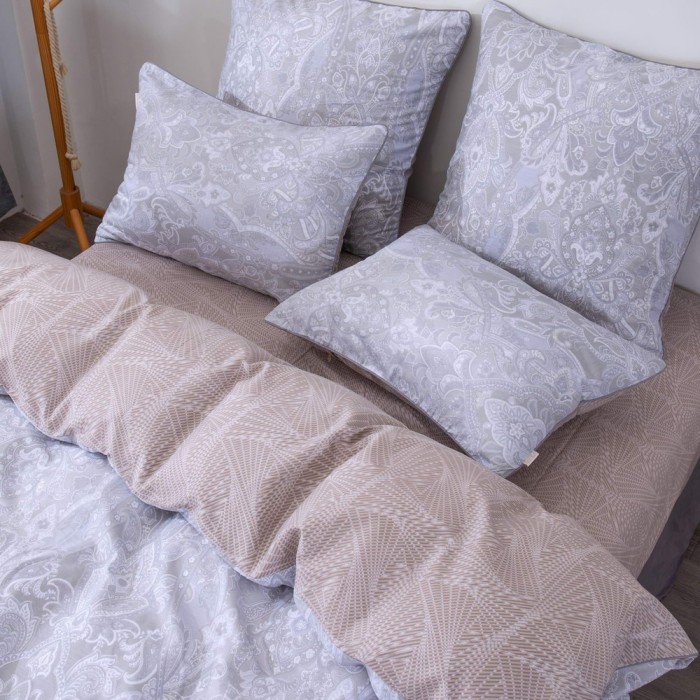 Вавилон (серый) Комплект постельного белья сатин Евро 4н