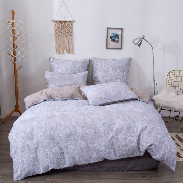 Вавилон (серый) Комплект постельного белья сатин Евро 4н