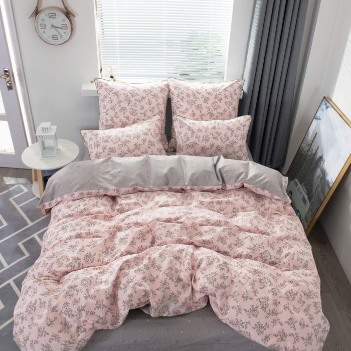 Валентина (персик) Комплект постельного белья сатин Евро 4н